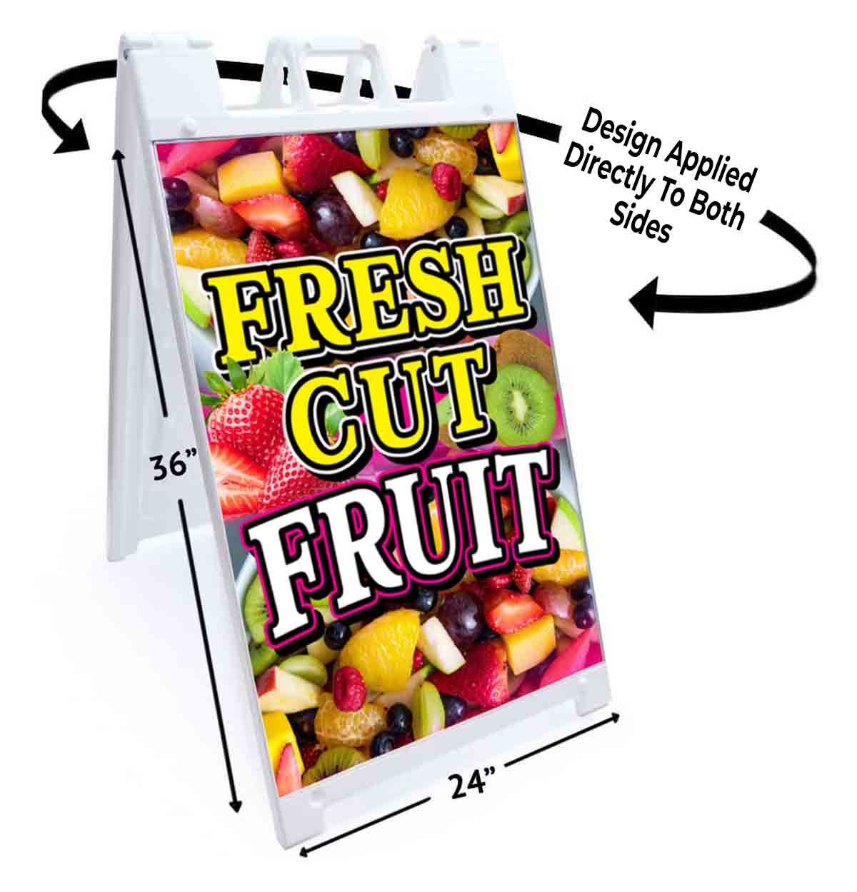 FRESH CUT FRUIT Signicade 24×36 Aframe Sidewalk Sign Banner Decal FOOD