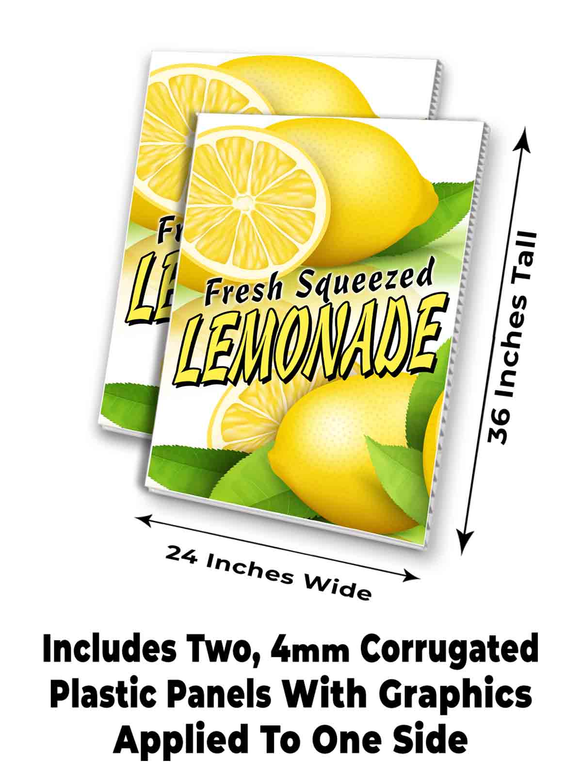 FRESH SQUEEZED LEMONADE Signicade 24x36 Aframe Sidewalk Sign Banner Decal DRINKS - Picture 7 of 9