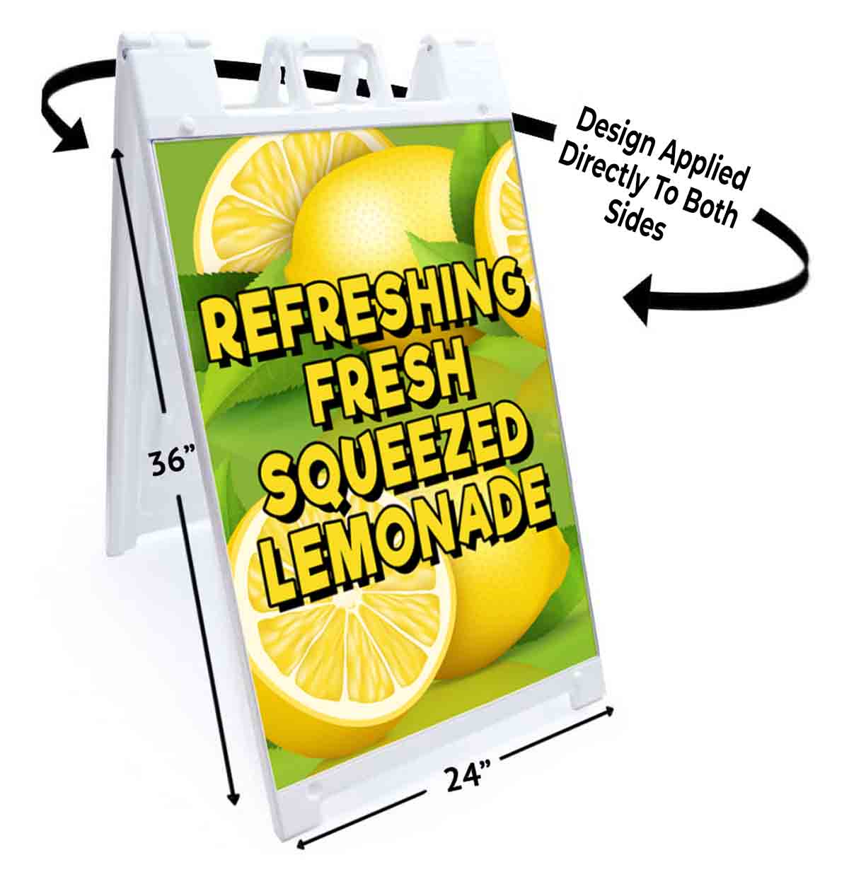 FRESH SQUEEZED LEMONADE Signicade 24×36 Aframe Sidewalk Sign Banner Decal DRINKS