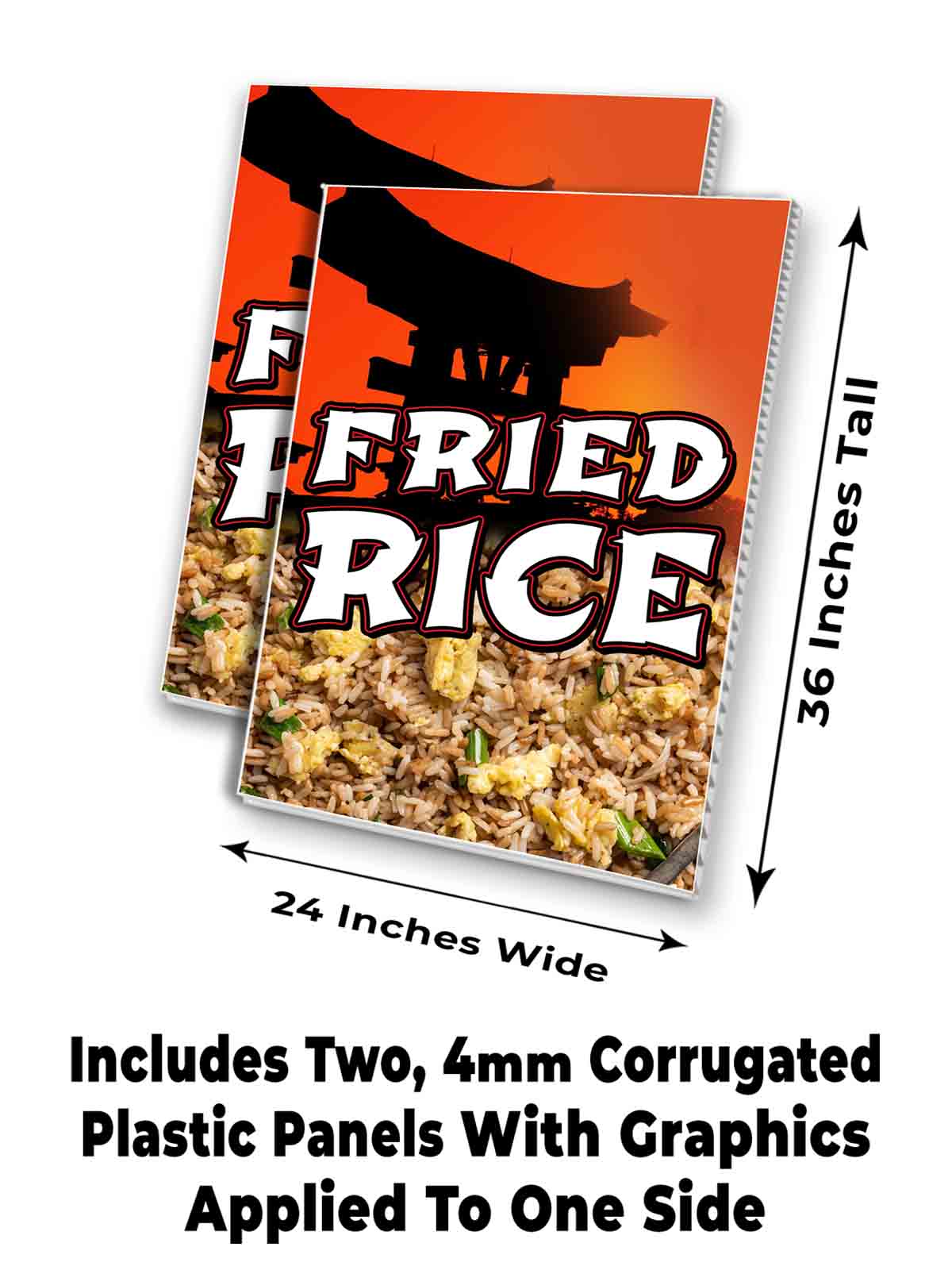 FRIED RICE Signicade 24x36 Aframe Sidewalk Sign Banner Decal ASIAN FOOD ...