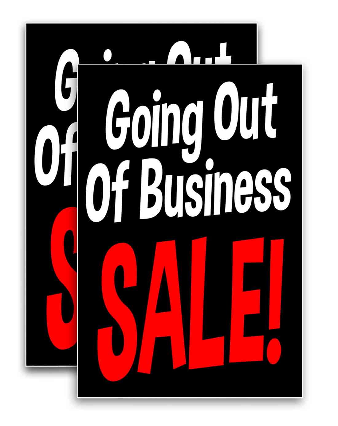 Going Out Of Business Sale (24" X 36") Vinyl Decal Only (Pack of 2