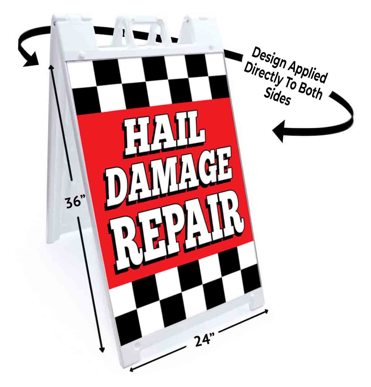 HAIL DAMAGE REPAIR Signicade 24×36 Aframe Sidewalk Sign Banner Decal BEAUTY
