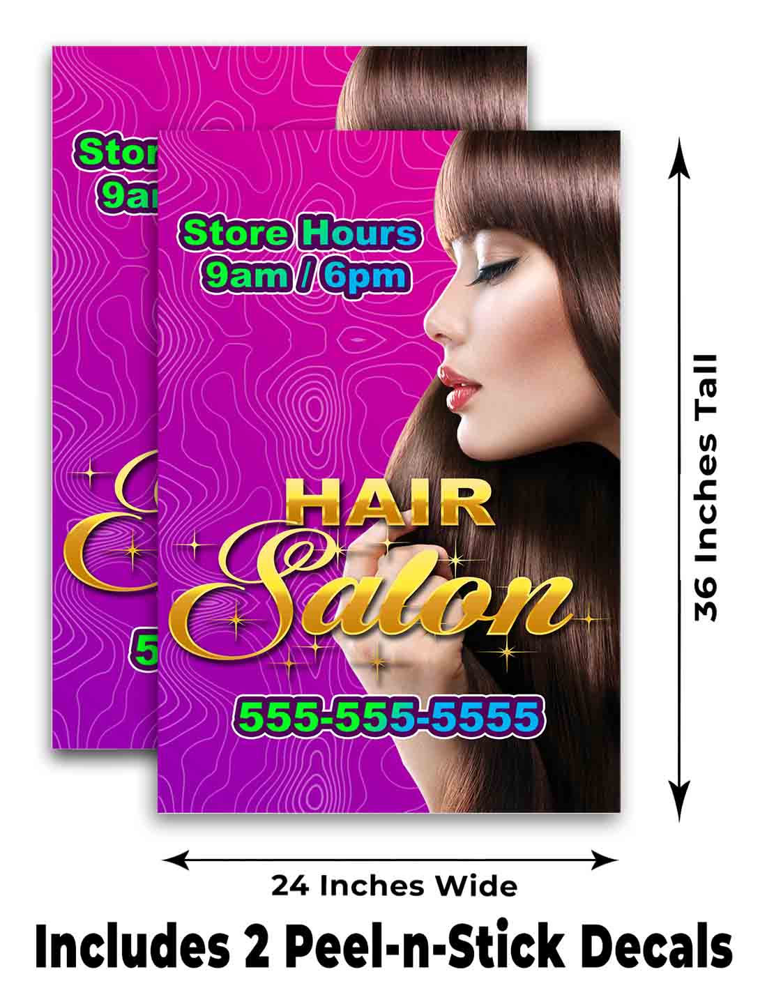 CUSTOMIZABLE HAIR SALON Signicade 24x36 Aframe Sidewalk Sign Banner Decal - Picture 6 of 9