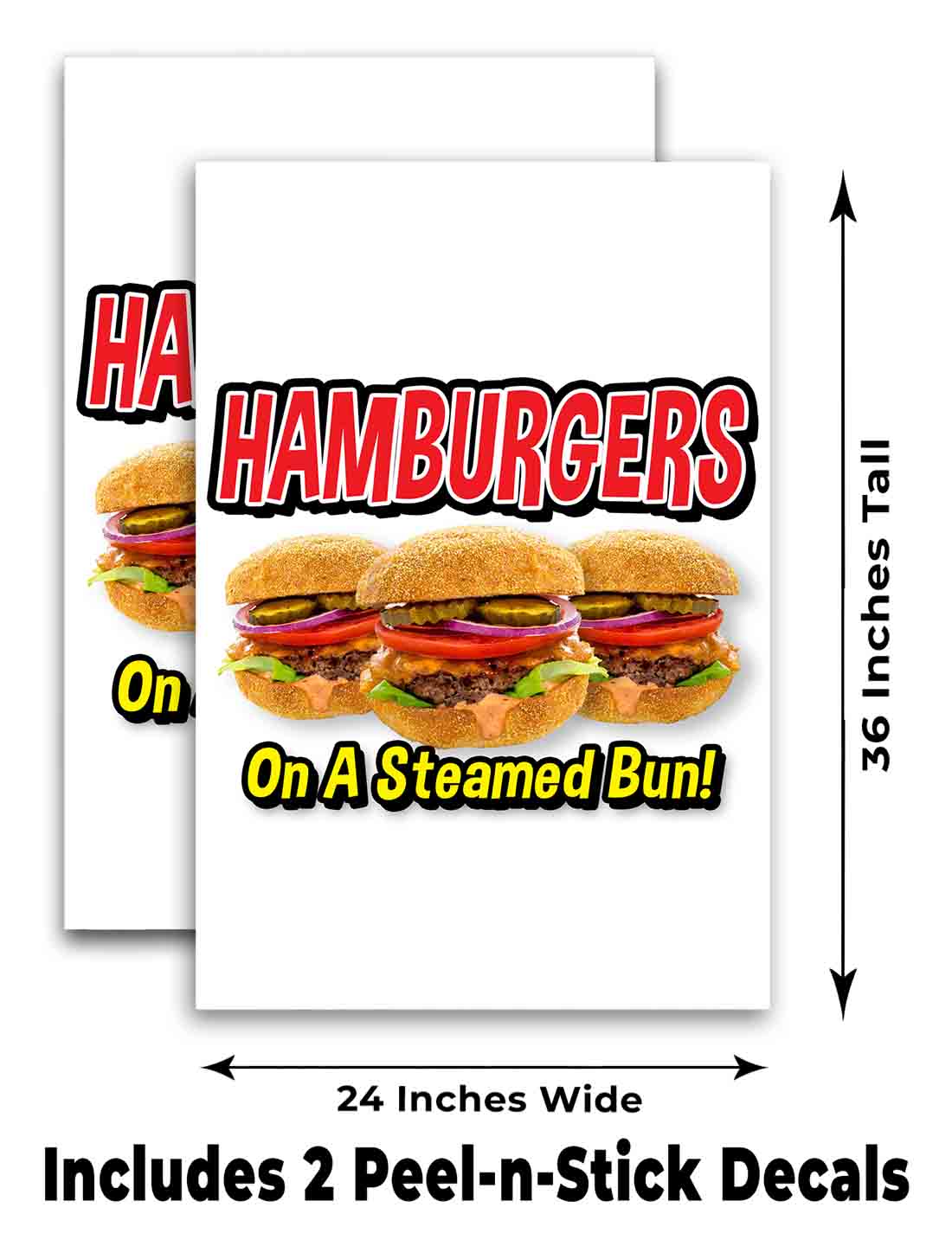 Hamburger auf einem gedämpften Brötchen Signikade 24x36 Aframe Gehweg Schild Banner Aufkleber - Bild 6 von 9
