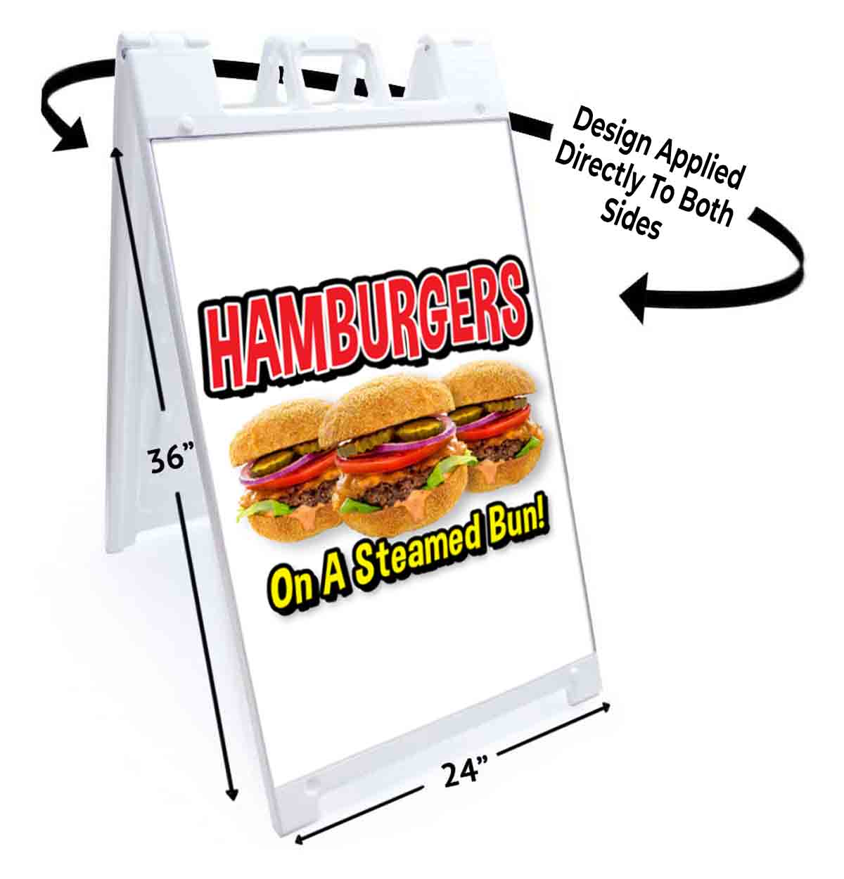 Hamburger auf einem gedämpften Brötchen Signikade 24x36 Aframe Gehweg Schild Banner Aufkleber - Bild 4 von 9
