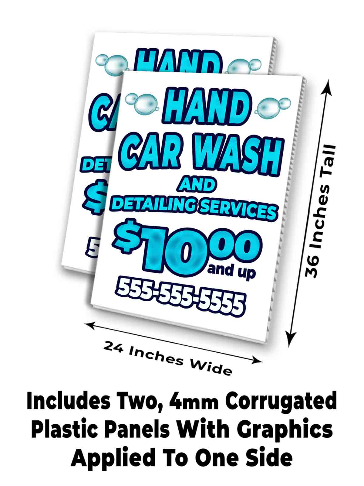 CUSTOMIZABLE HAND CAR WASH Signicade 24x36 Aframe Sidewalk Sign Banner Decal - Picture 7 of 9