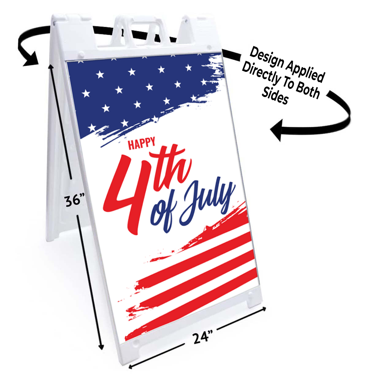HAPPY 4TH OF JULY Signicade 24×36 Aframe Sidewalk Sign Banner Decal AMERICA