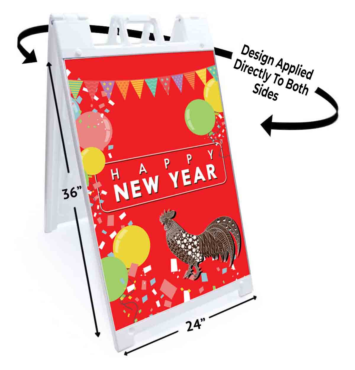 HAPPY NEW YEAR Signicade 24×36 Aframe Sidewalk Sign Banner Decal CELEBRATE