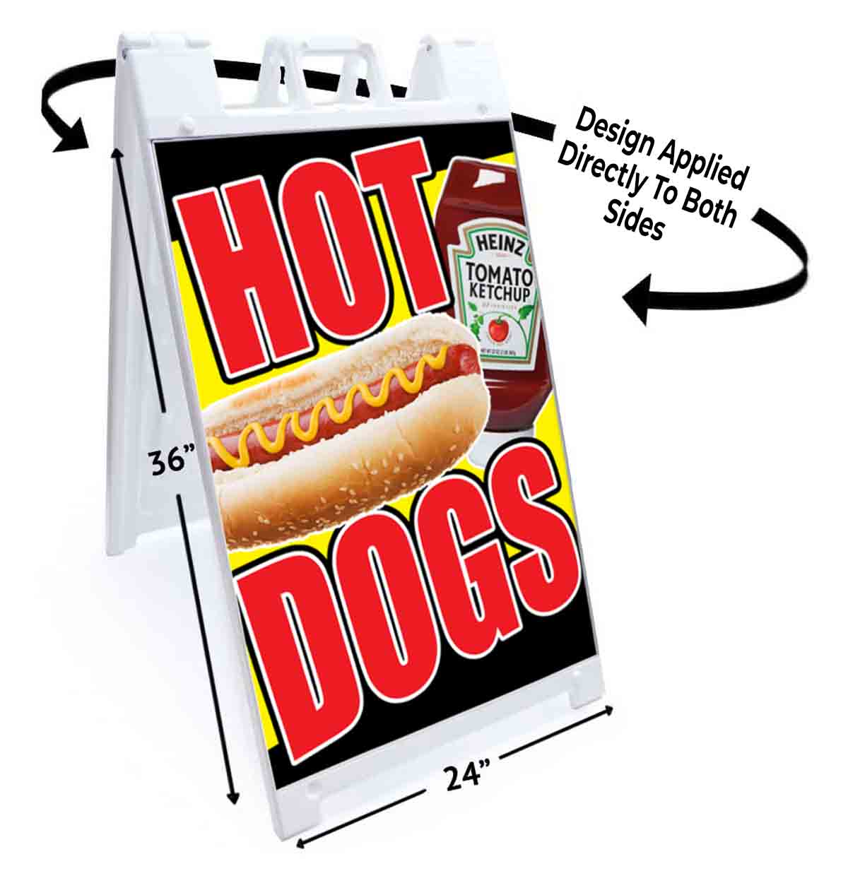 HOT DOGS Signicade 24×36 Aframe Sidewalk Sign Banner Decal FOOD
