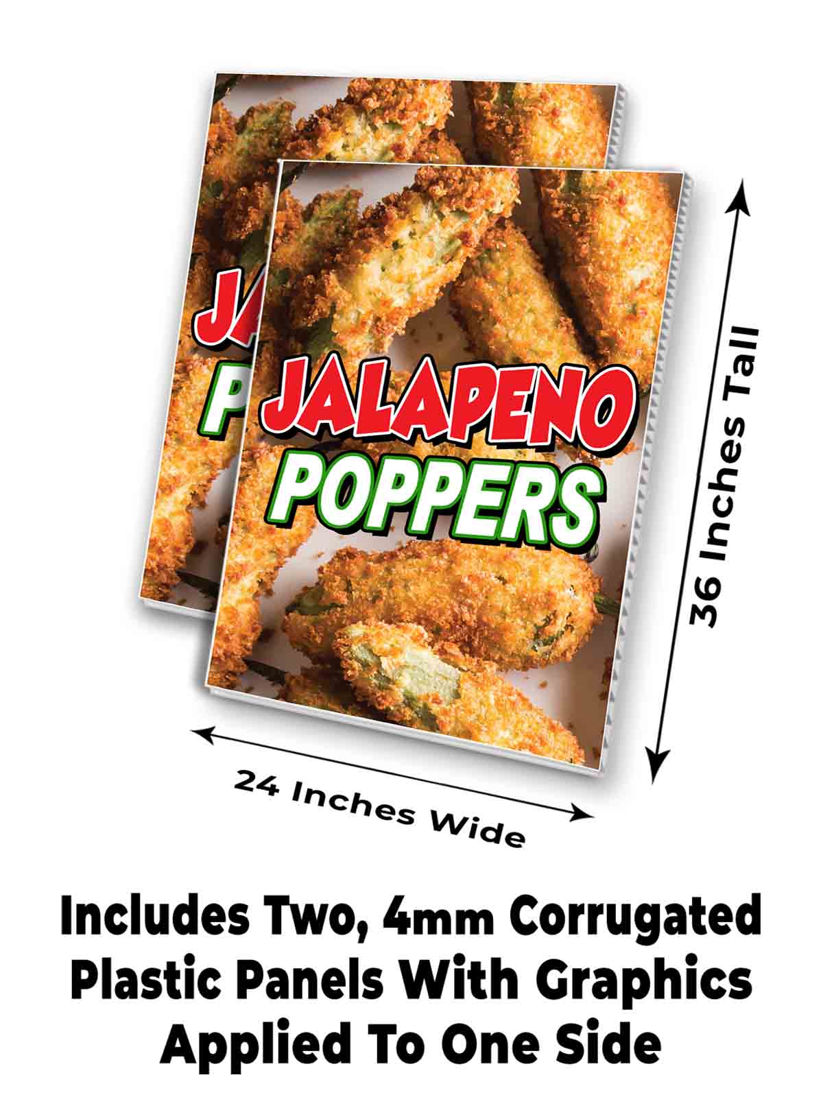 JALAPENO POPPERS Signicade 24x36 Aframe Sidewalk Sign Banner Decal FOOD - Picture 7 of 9