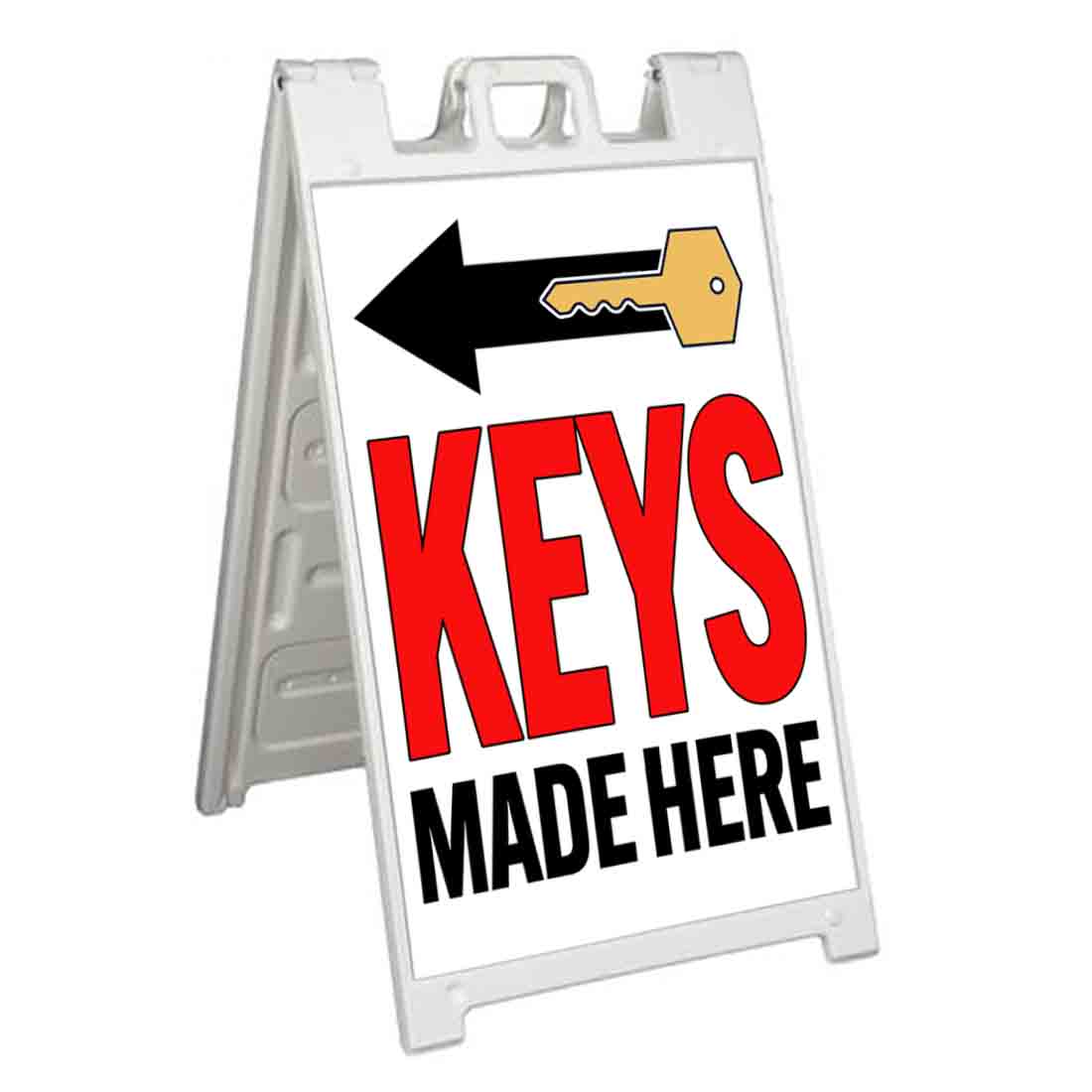 KEYS MADE HERE LEFT ARROW Signicade 24×36 Aframe Sidewalk Sign Banner Decal