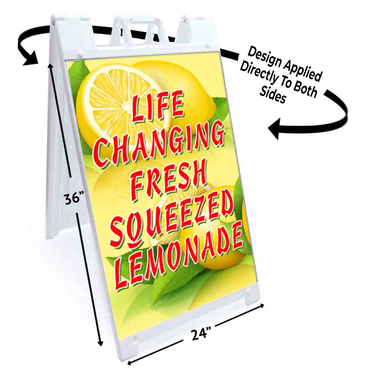 FRESH SQUEEZED LEMONADE Signicade 24×36 Aframe Sidewalk Sign Banner Decal DRINKS