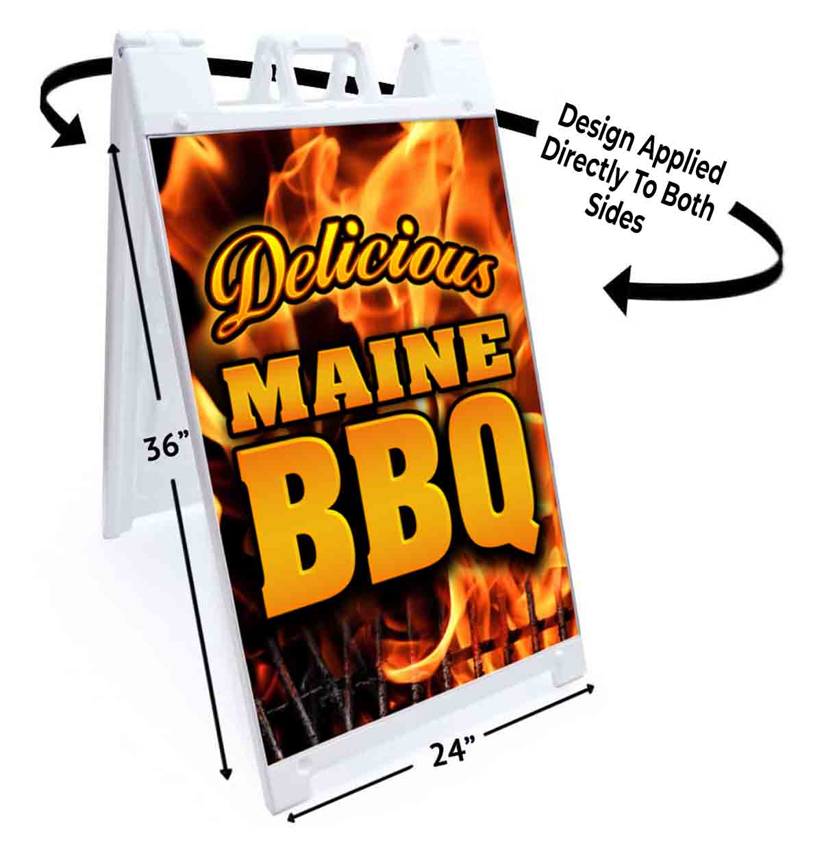 MAINE BBQ Signicade 24×36 Aframe Sidewalk Sign Banner Decal BARBEQUE FOOD