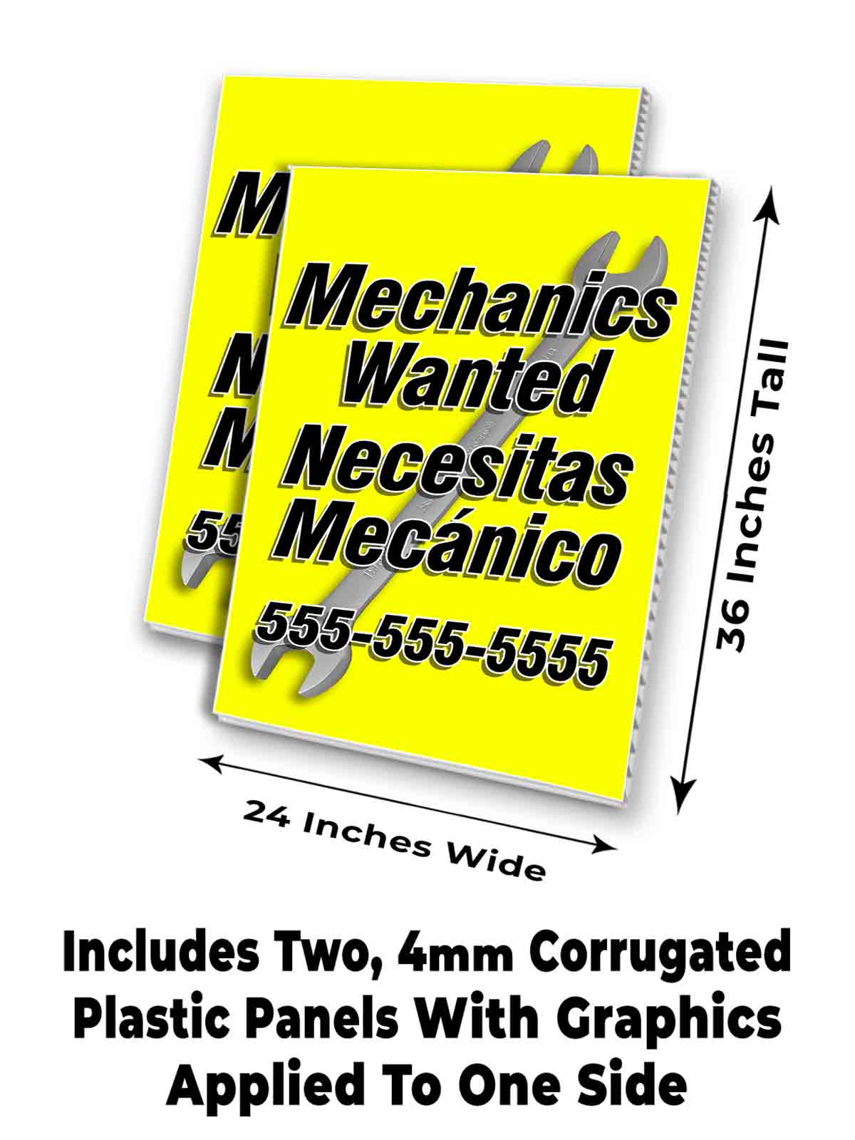 PHONE CUSTOMIZABLE MECHANICS Signicade 24x36 Aframe Sidewalk Sign Banner Decal - Picture 7 of 9