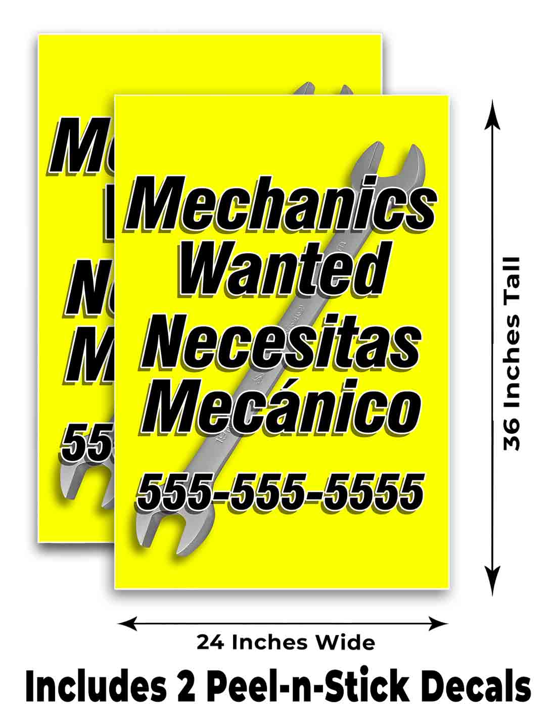 PHONE CUSTOMIZABLE MECHANICS Signicade 24x36 Aframe Sidewalk Sign Banner Decal - Picture 6 of 9