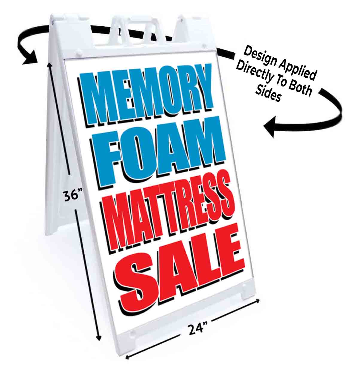 MEMORY FOAM MATTRESS SALE Signicade 24×36 Aframe Sidewalk Sign Banner Decal BEDS