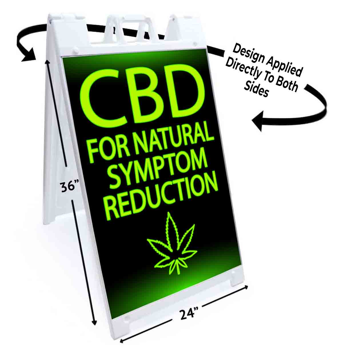 CBD NATURAL SYMPTON Signicade 24×36 Aframe Sidewalk Sign Banner Decal MEDICAL