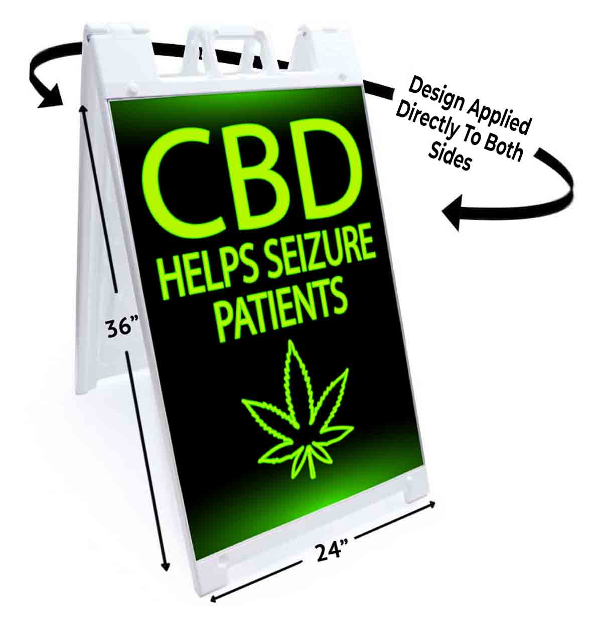 CBD SEIZURE Signicade 24×36 Aframe Sidewalk Sign Banner Decal MEDICAL