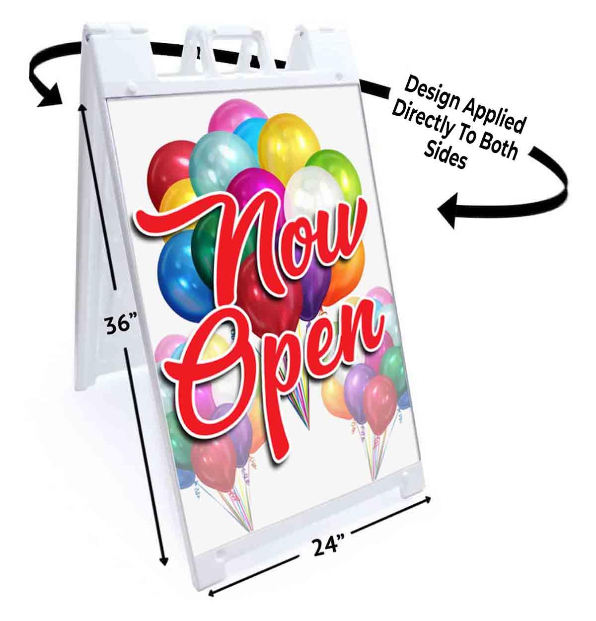 NOW OPEN Signicade 24×36 Aframe Sidewalk Sign Banner Decal NOW SERVING