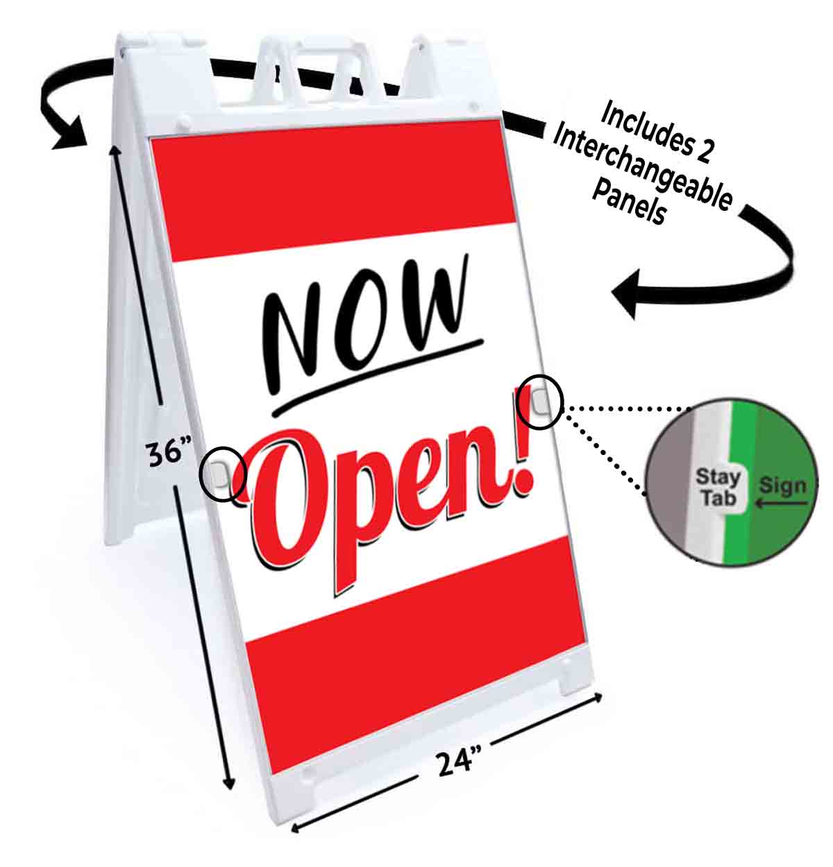 NOW OPEN Signicade 24x36 Aframe Sidewalk Sign Banner Decal NOW SERVING ...