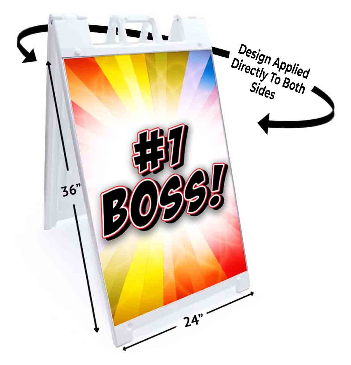 #1 BOSS Signicade 24×36 Aframe Sidewalk Sign Banner Decal BOSS’S DAY