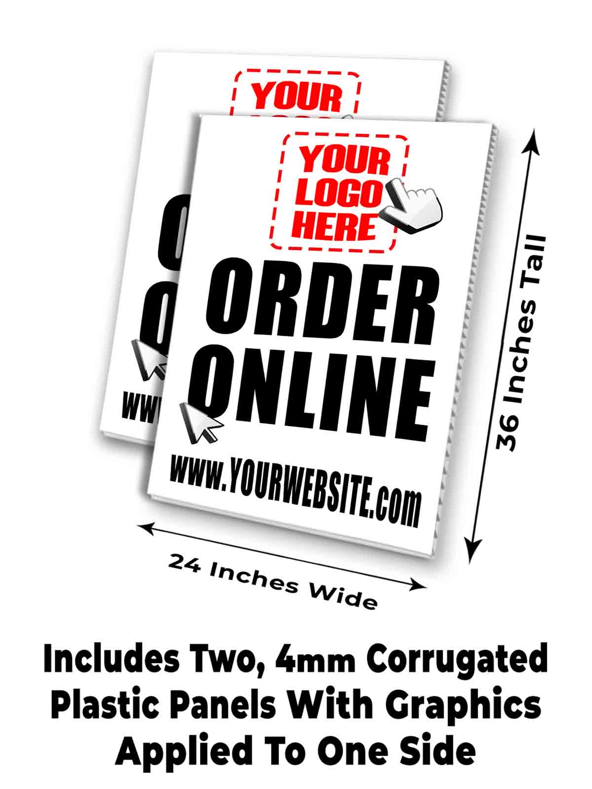 CUSTOM LOGO ORDER ONLINE Signicade 24x36 Aframe Sidewalk Sign Banner Decal - Picture 7 of 9
