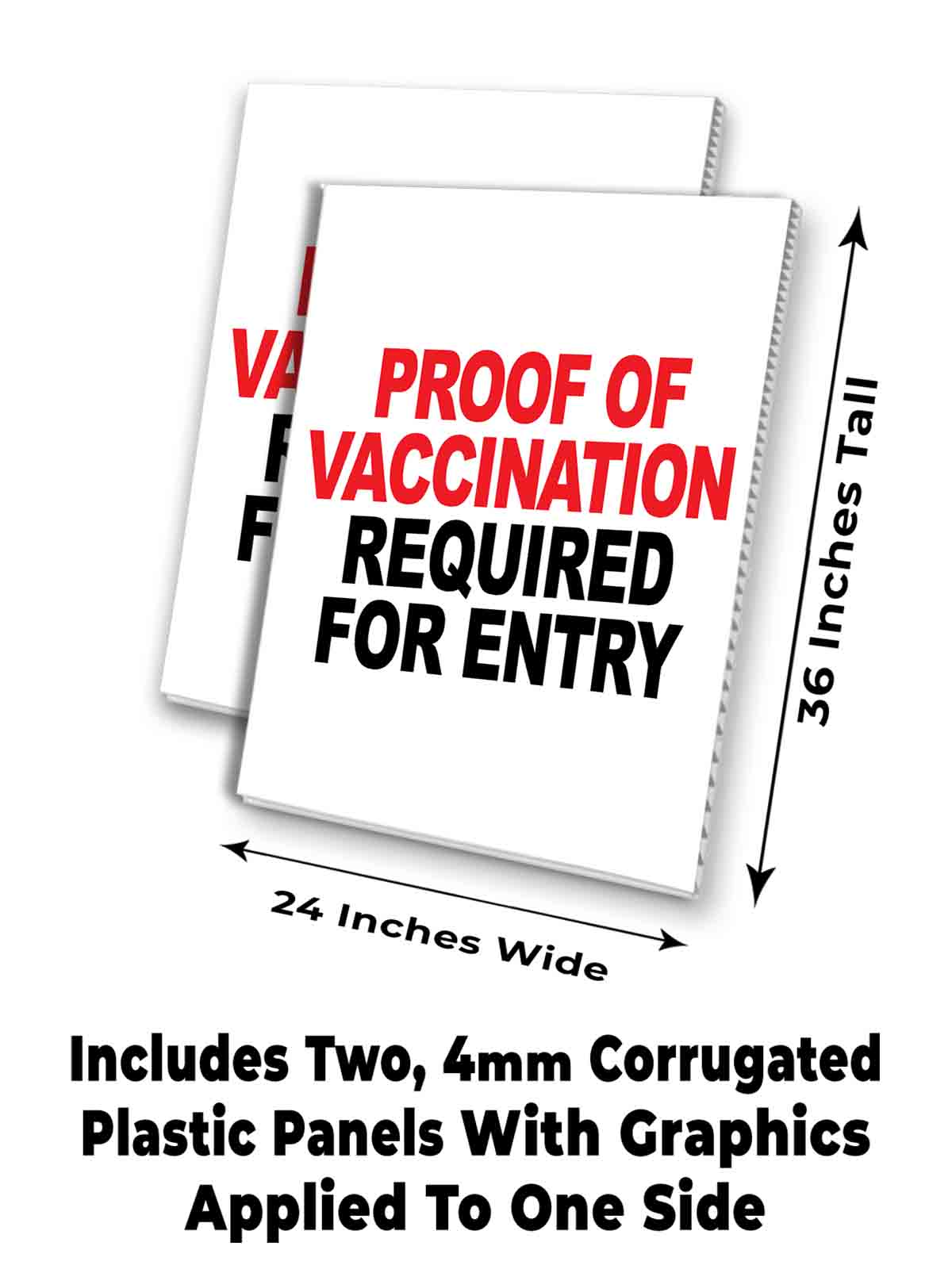 PROOF OF VACCINATION REQUIRED Signicade 24x36 Aframe Sidewalk Sign Banner Decal - Picture 7 of 9