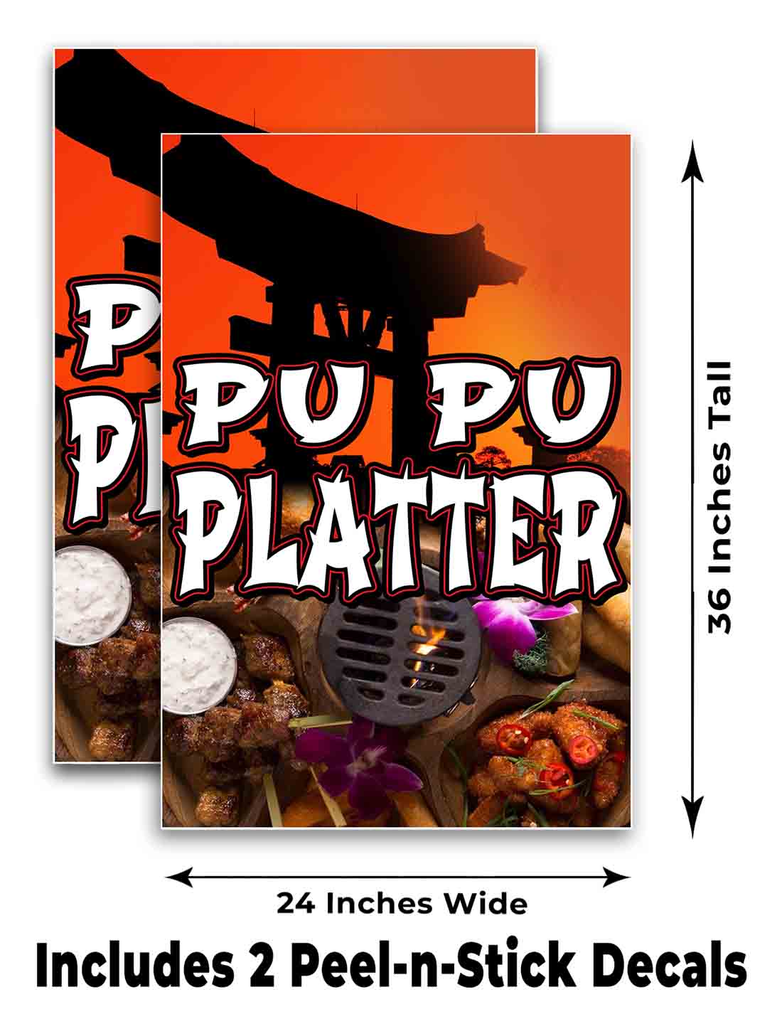 PU PU PLATTER Signicade 24x36 Aframe Sidewalk Sign Banner Decal FOOD | eBay