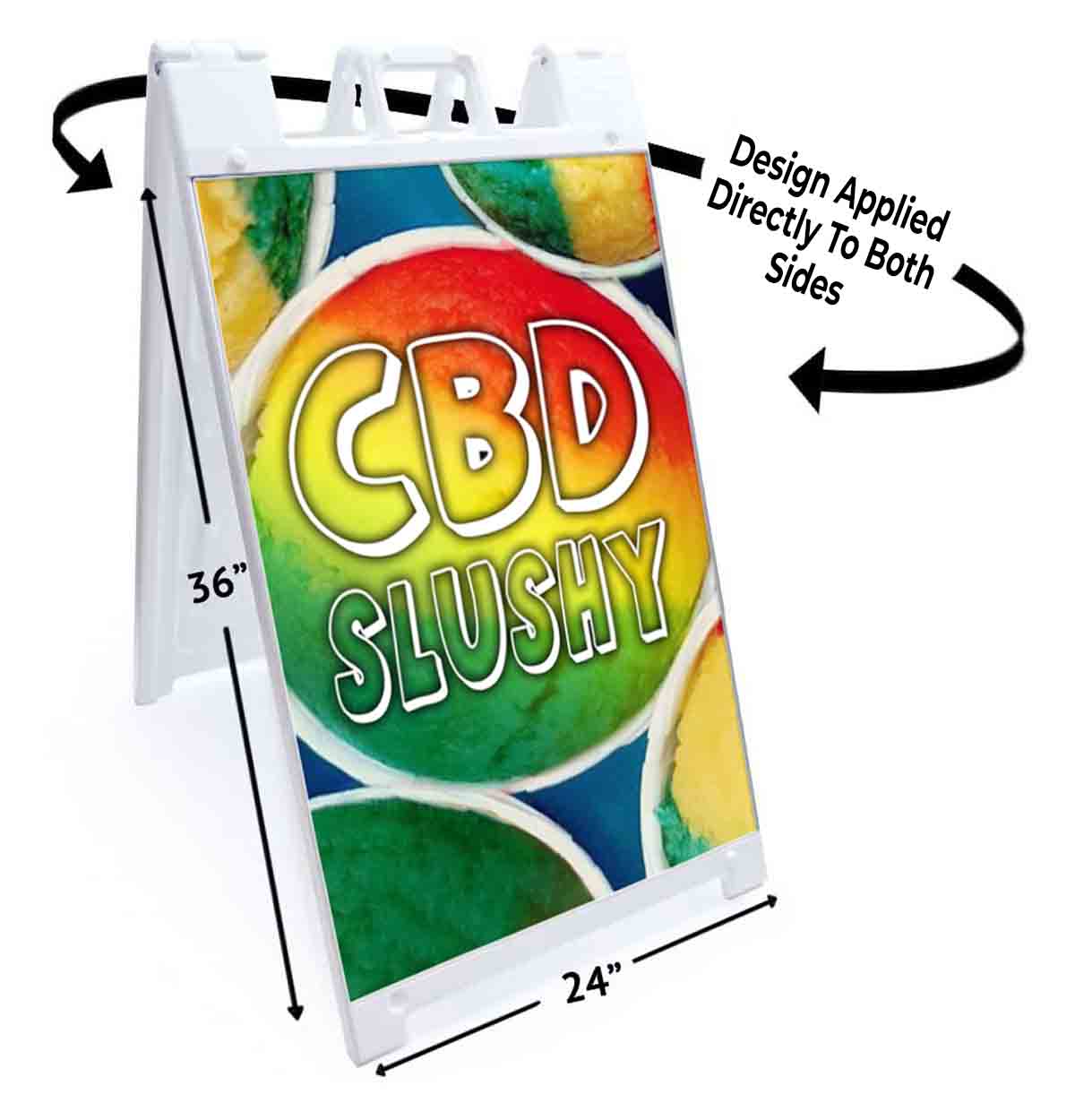 RASTA CBD SLUSHY Signicade 24x36 Aframe Sidewalk Sign Banner Decal ...