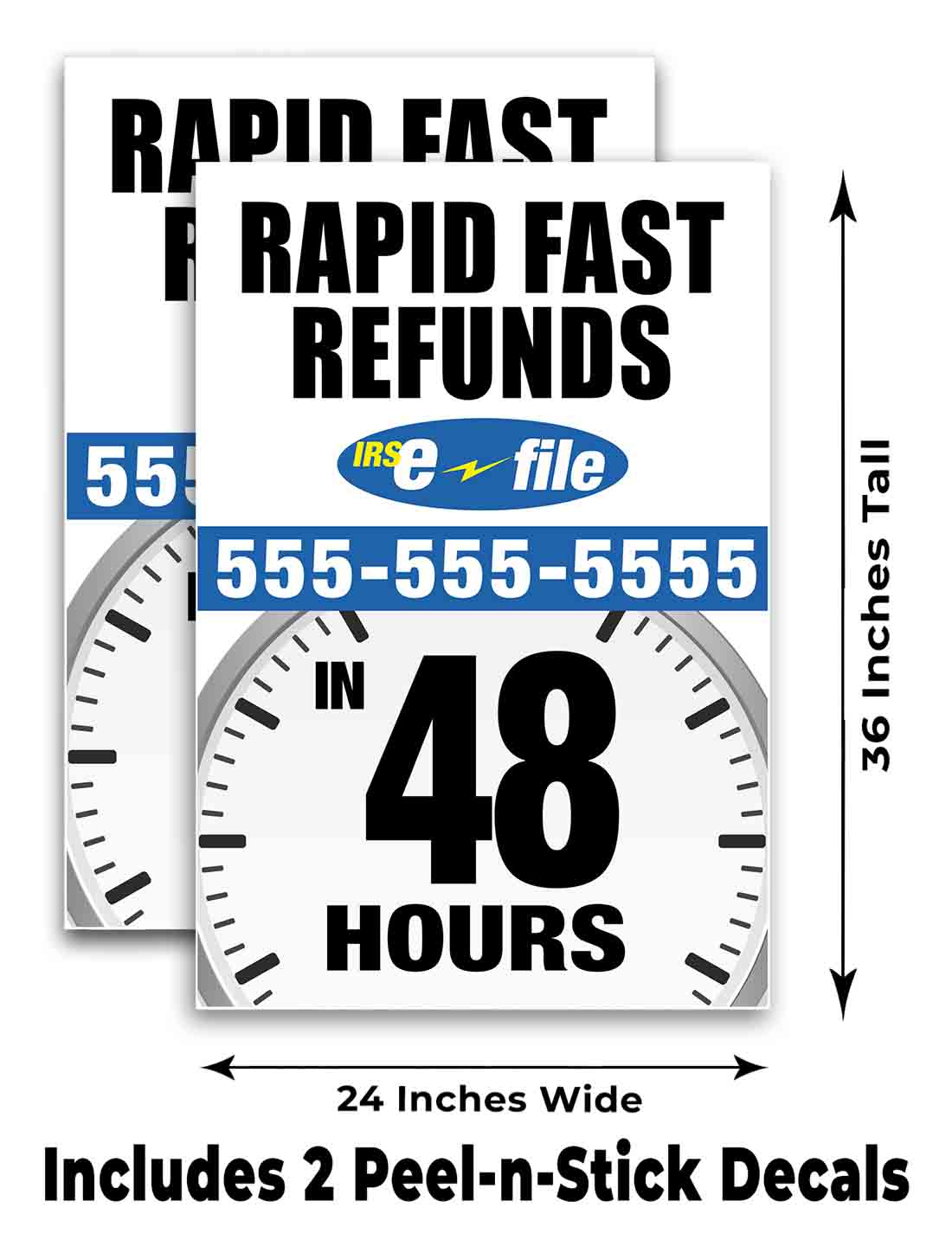 CUSTOMIZABLE REFUNDS 48 HOURS Signicade 24x36 Aframe Sidewalk Sign Banner Decal - Picture 6 of 9