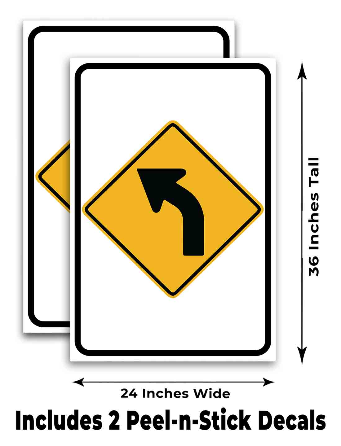 LEFT CURVE AHEAD Signicade 24x36 Aframe Sidewalk Sign Banner Decal STREET ROAD - Picture 6 of 9