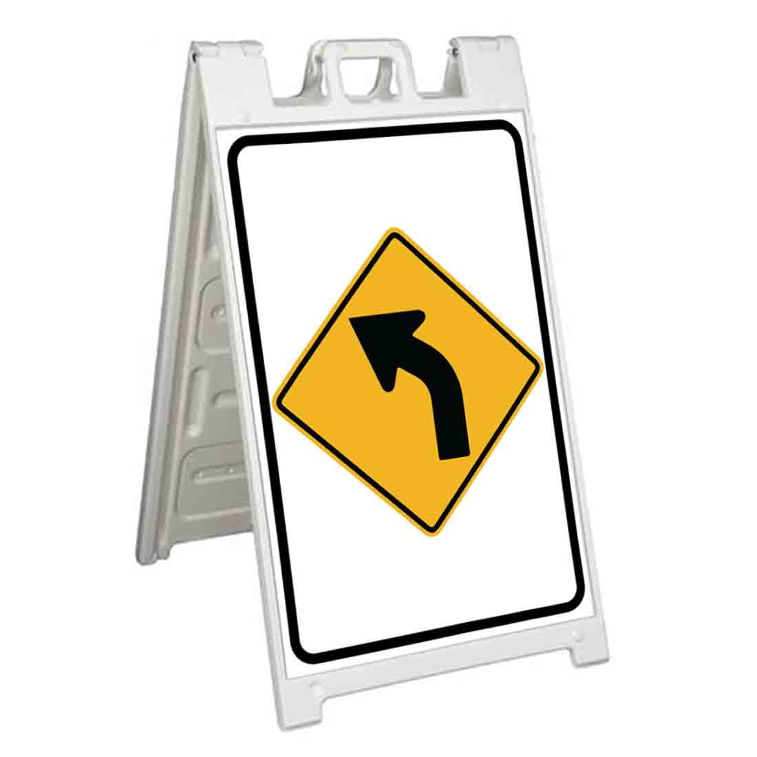 LEFT CURVE AHEAD Signicade 24x36 Aframe Sidewalk Sign Banner Decal STREET ROAD - Picture 4 of 9