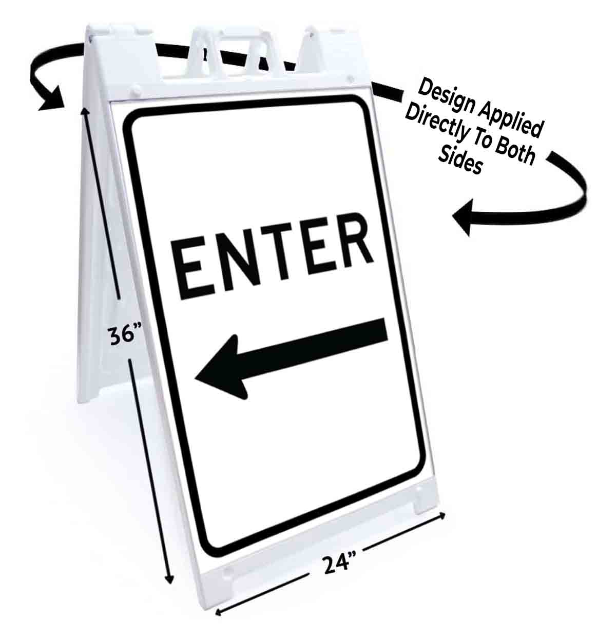 ENTER LEFT ARROW Signicade 24×36 Aframe Sidewalk Sign Banner Decal DIRECTIONAL