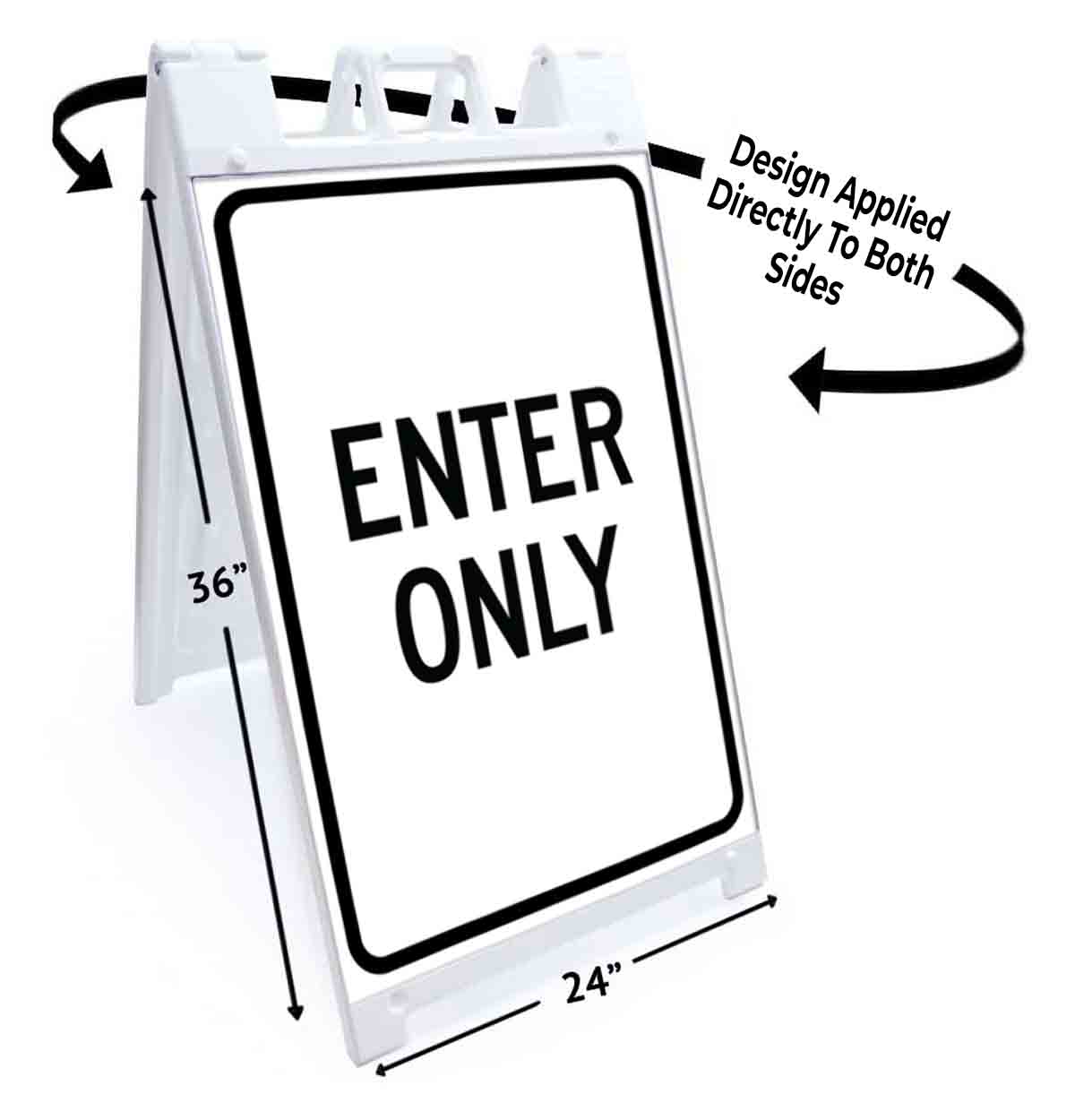 ENTER ONLY Signicade 24×36 Aframe Sidewalk Sign Banner Decal DIRECTIONAL