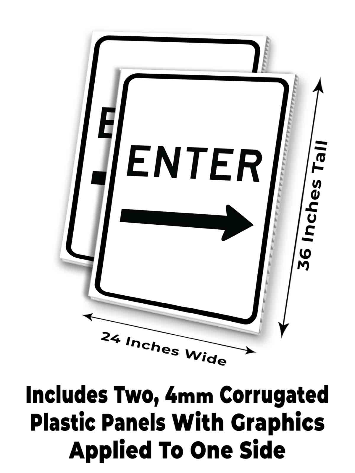 ENTER RIGHT ARROW Signicade 24x36 Aframe Sidewalk Sign Banner Decal DIRECTIONAL - Picture 7 of 9