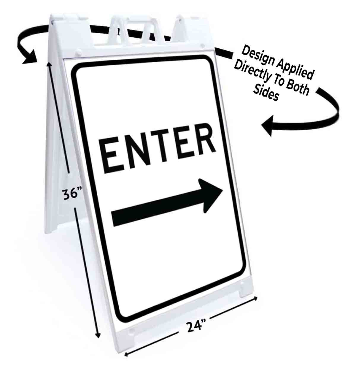 ENTER RIGHT ARROW Signicade 24x36 Aframe Sidewalk Sign Banner Decal DIRECTIONAL - Picture 4 of 9