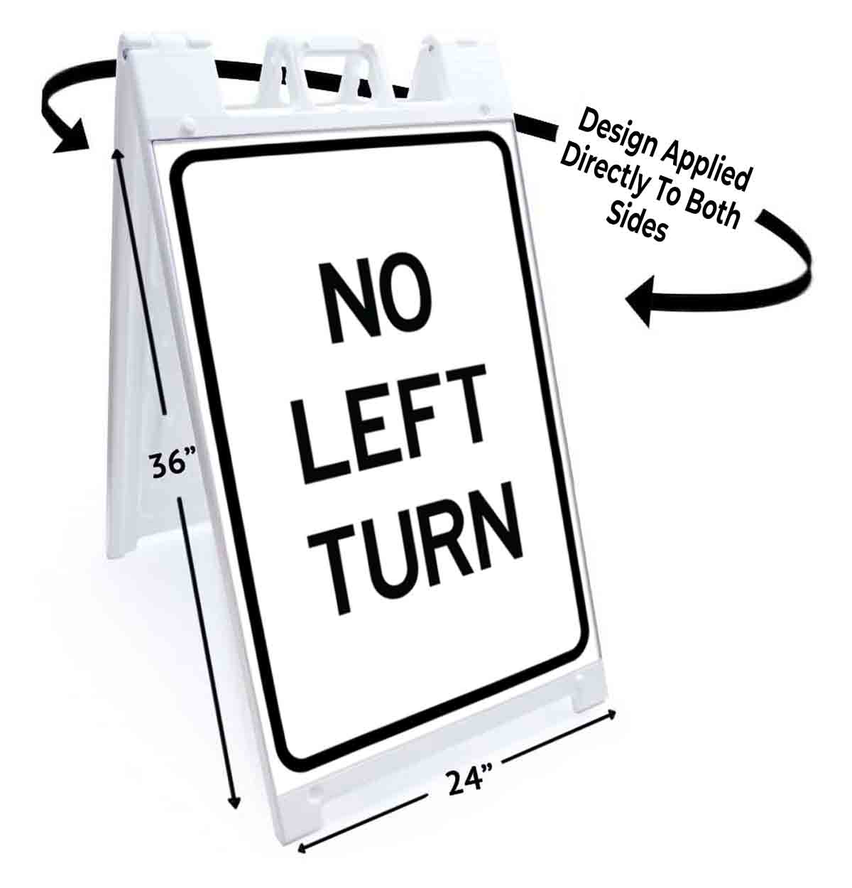 NO LEFT TURN Signicade 24×36 Aframe Sidewalk Sign Banner Decal DIRECTIONAL