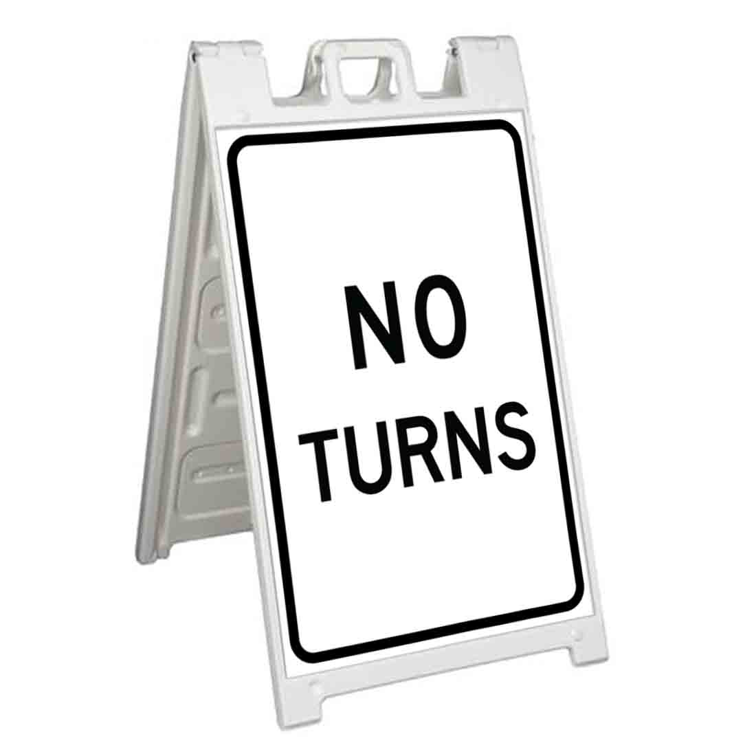 NO TURNS Signicade 24×36 Aframe Sidewalk Sign Banner Decal STREET ROAD WARNING