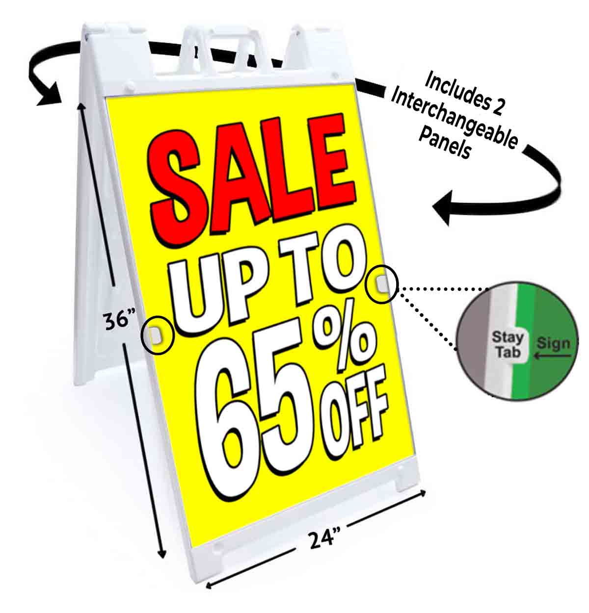 SALE UP TO 65% OFF Signicade 24x36 Aframe Sidewalk Sign Banner Decal DISCOUNT - Picture 5 of 9