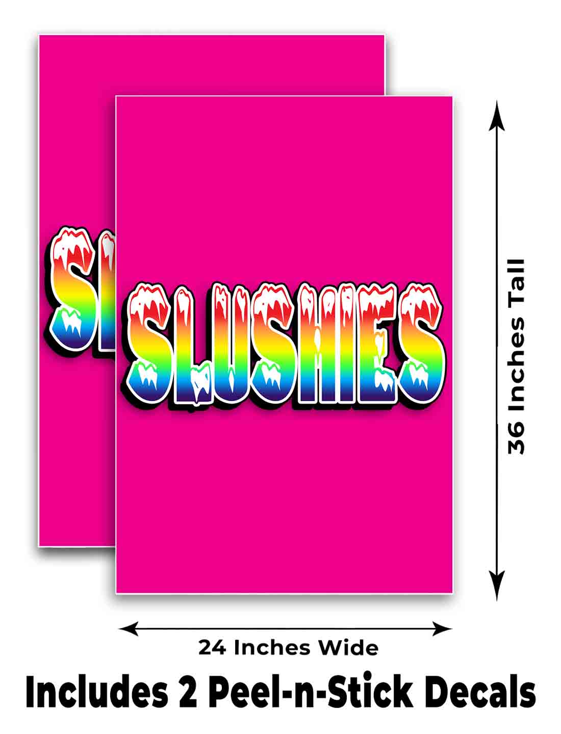 Shell Slushie Sign SLUSHIES Signicade 24x36 Aframe Sidewalk Decal Sign Banner DRINKS SODA ...