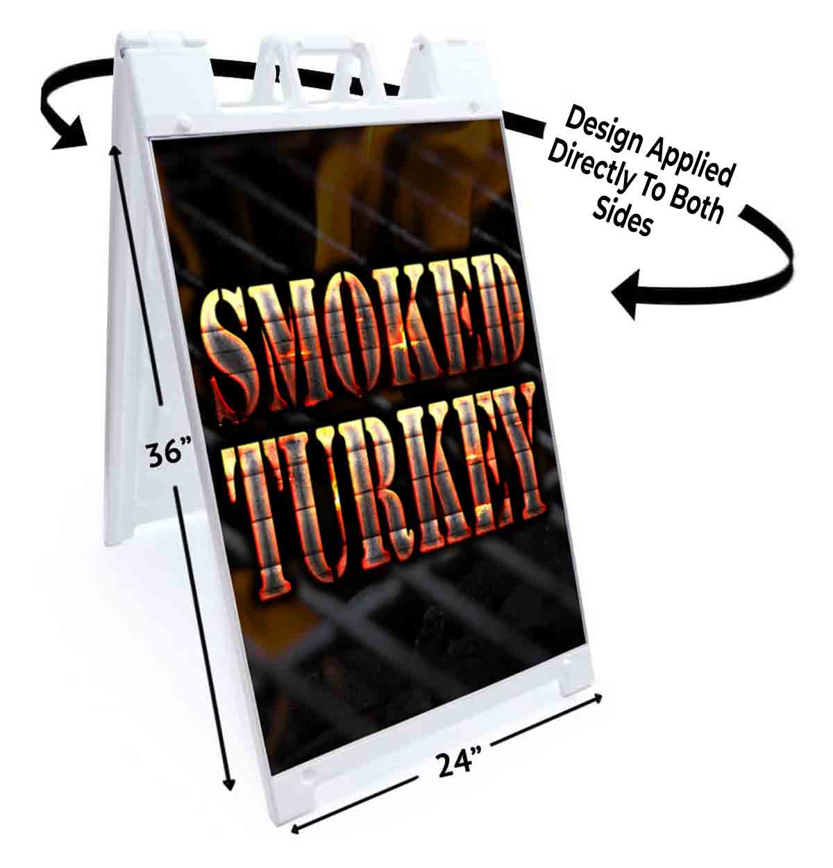 SMOKED TURKEY Signicade 24×36 Aframe Sidewalk Sign Banner Decal FOOD
