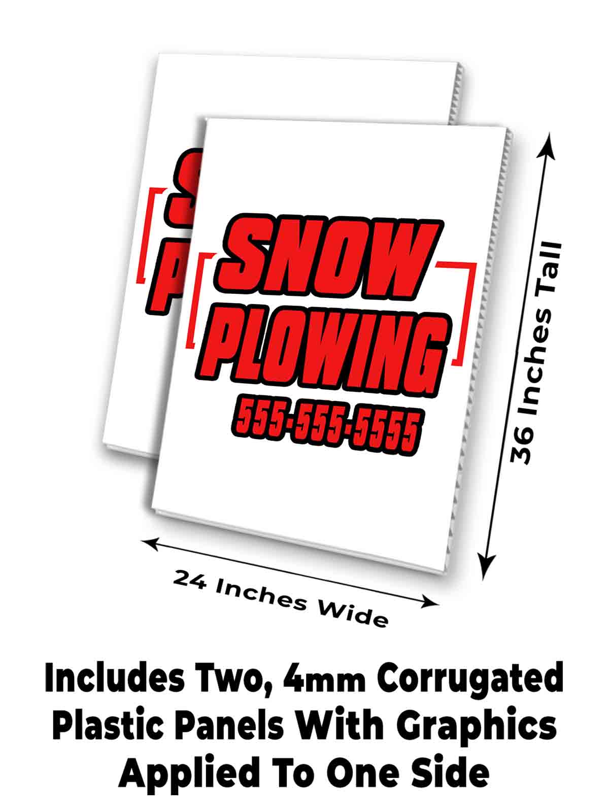 CUSTOMIZABLE SNOW PLOWING Signicade 24x36 Aframe Sidewalk Sign Banner Decal - Picture 7 of 9