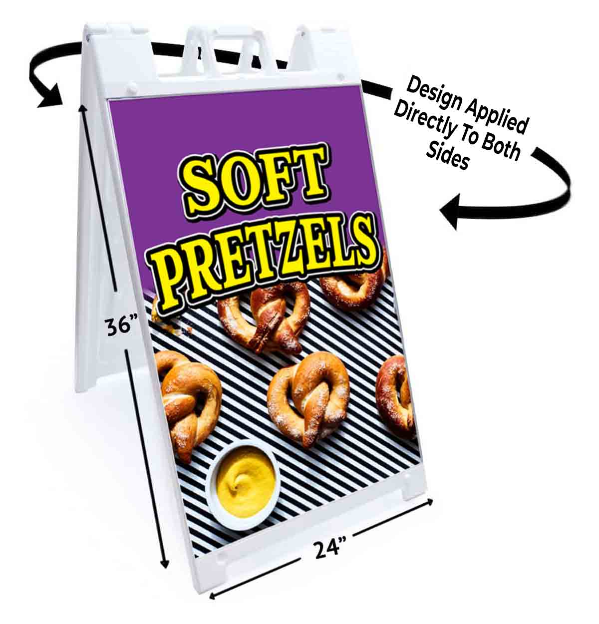 SOFT PRETZELS Signicade 24×36 Aframe Sidewalk Sign Banner Decal FOOD SNACK MEAL