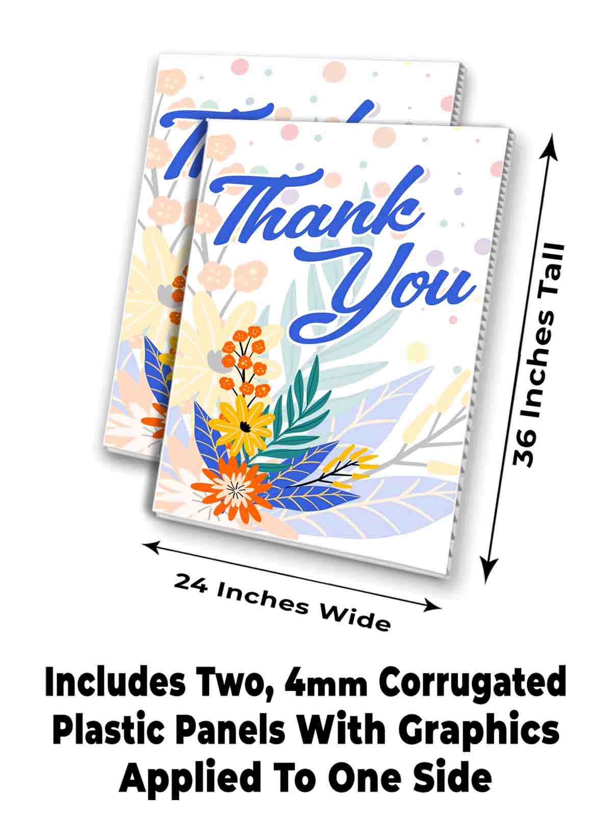THANK YOU Signicade 24x36 Aframe Sidewalk Decal Sign Banner THANKFUL GRATEFUL - Picture 7 of 9