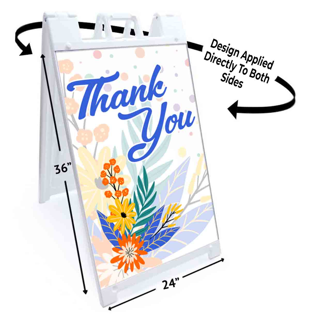 THANK YOU Signicade 24x36 Aframe Sidewalk Decal Sign Banner THANKFUL GRATEFUL - Picture 4 of 9