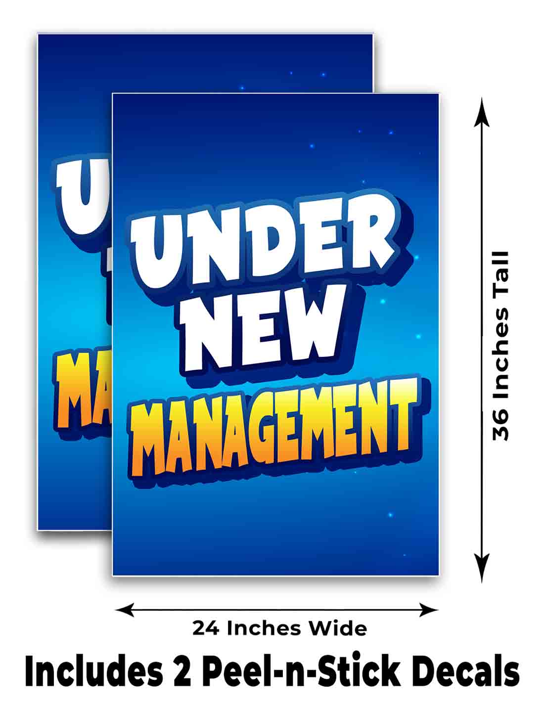 UNDER NEW MANAGEMENT Signicade 24x36 Aframe Sidewalk Sign Banner Decal - Picture 6 of 9
