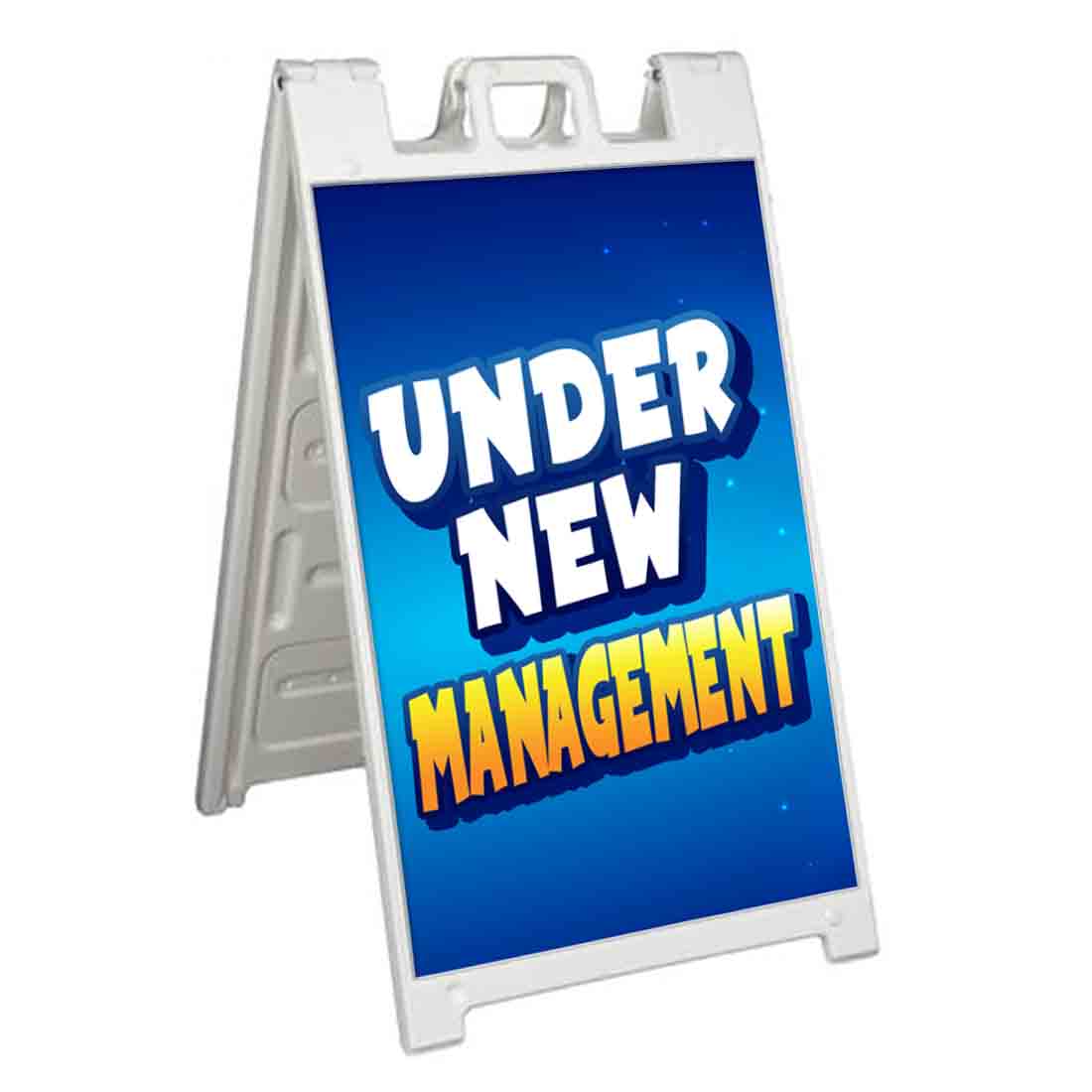 UNDER NEW MANAGEMENT Signicade 24x36 Aframe Sidewalk Sign Banner Decal - Picture 4 of 9