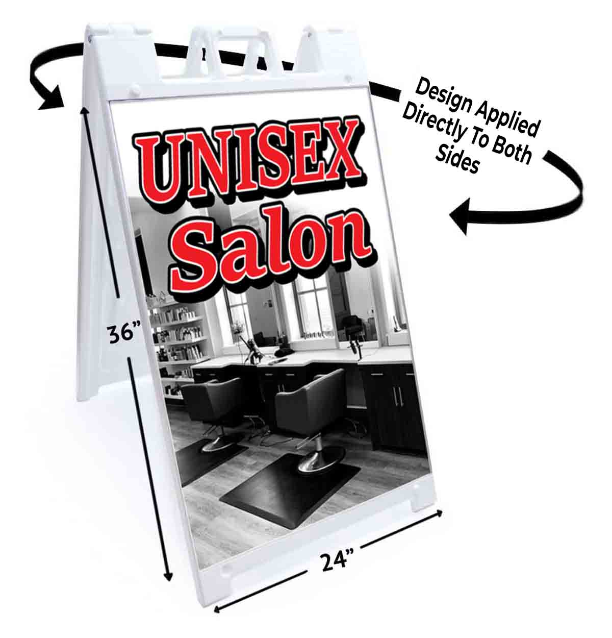 UNISEX SALON Signicade 24×36 Aframe Sidewalk Decal Sign Banner BEAUTY HAIR