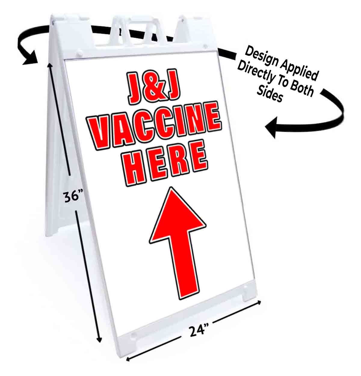 VACCINE HERE UP Signicade 24×36 Aframe Sidewalk Decal Sign Banner MEDICAL