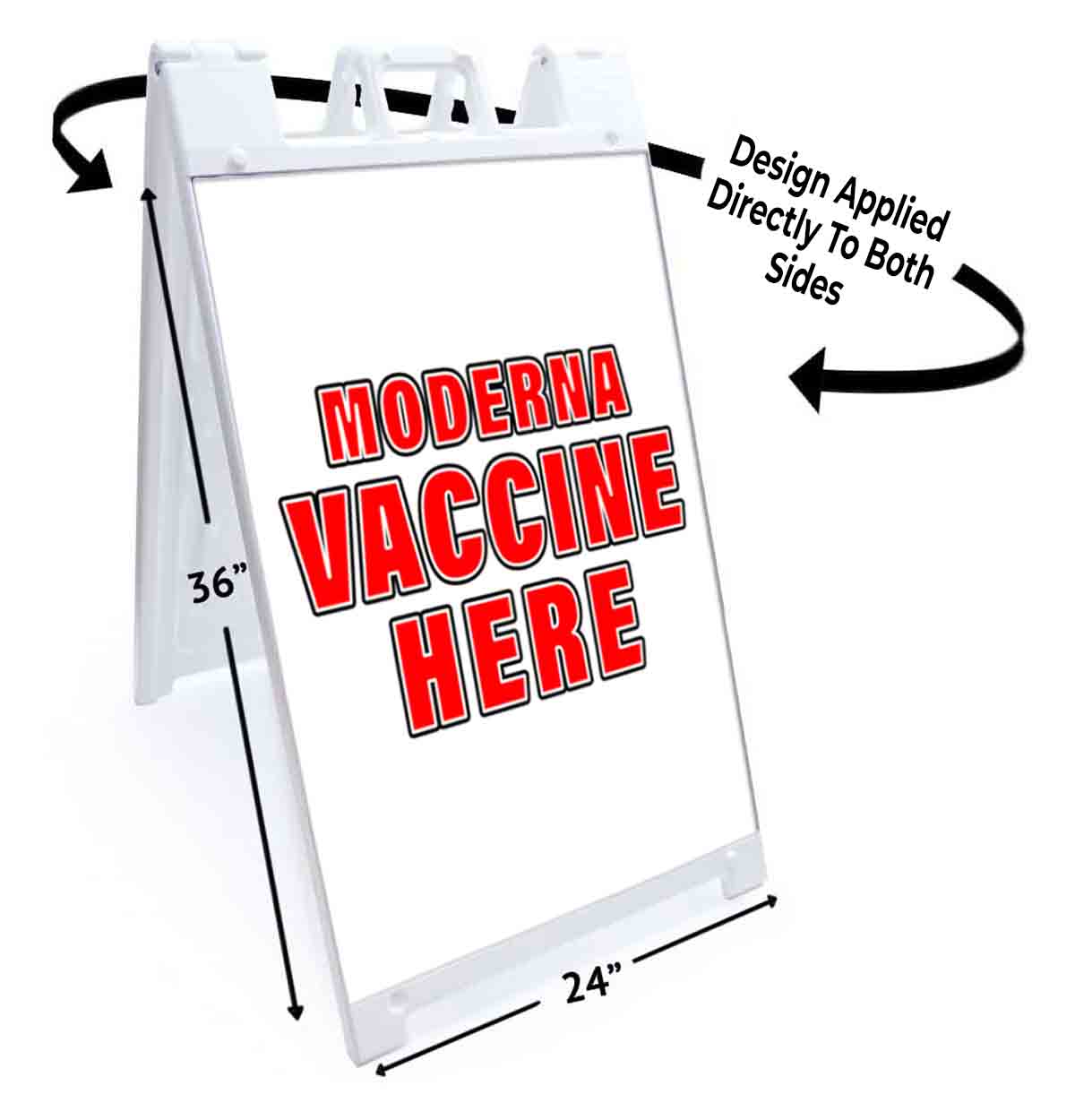 VACCINE HERE Signicade 24×36 Aframe Sidewalk Decal Sign Banner MEDICAL